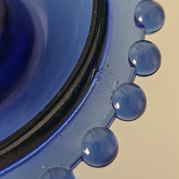 Cobalt Blue Glass Candle Holder UV Reactive - Picture 4 of 9